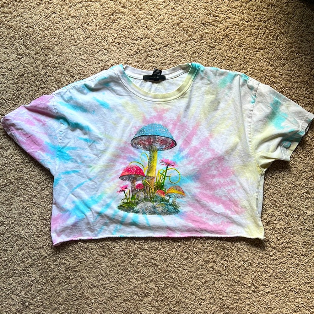 Tie dye mushroom crop top